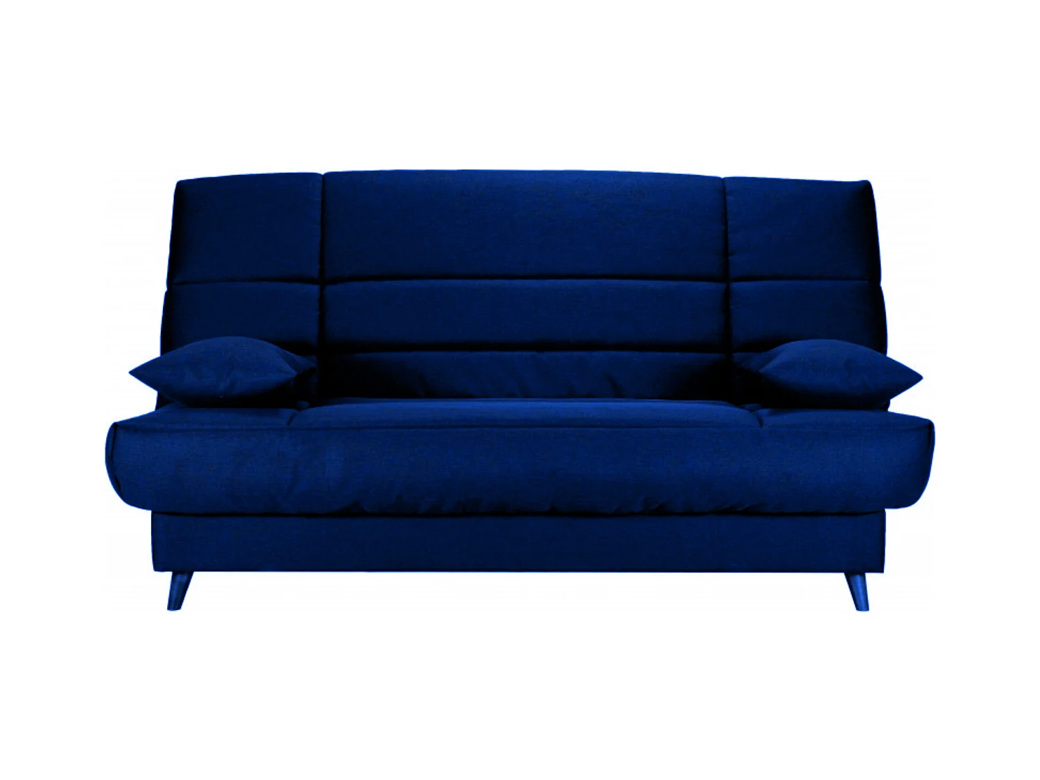 Banquette Clic-clac tissu 130x190 matelas Bultex 14cm avec rangement Boky-Couleur Bleu nuit