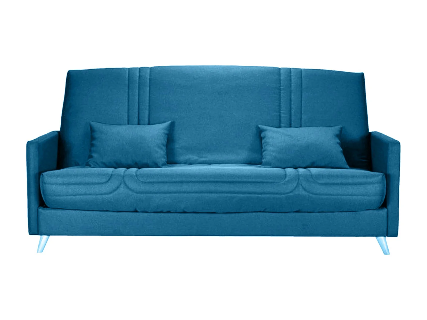 Banquette Clic-clac tissu 130x190 matelas Starbed 13cm avec rangement Soly-Couleur Bleu canard