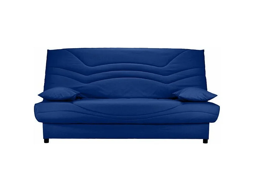 Banquette Clic Clac tissu matelas Starbed 13cm avec coffre de rangement Kistar 130x190-Couleur Bleu nuit
