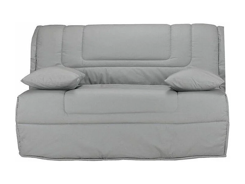 Banquette BZ tissu matelas Bultex 12cm 140x190 Bounty-Couleur Gris clair-Coffre de rangement Avec rangement