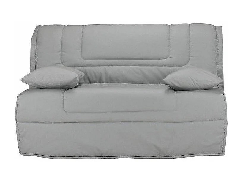 Banquette BZ tissu matelas Bultex 12cm 140x190 Bounty-Couleur Gris clair-Coffre de rangement Avec rangement