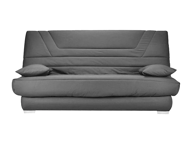 Banquette Clic Clac tissu matelas Bultex 14cm avec rangement Bary-Couleur Gris-130x190