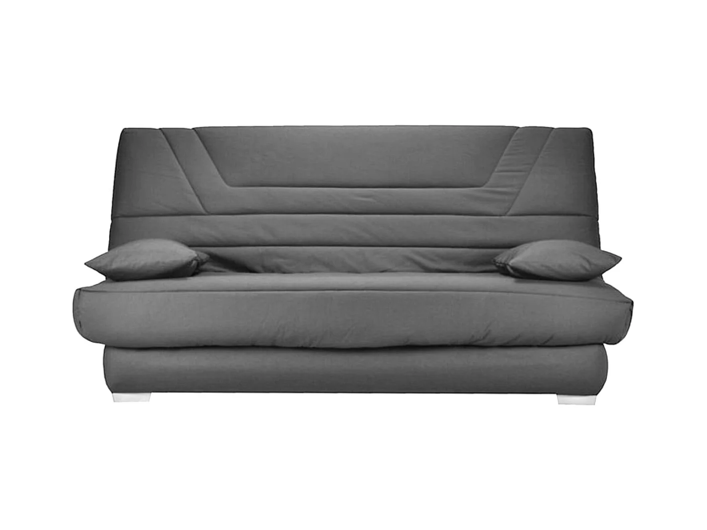 Banquette Clic Clac tissu matelas Bultex 14cm avec rangement Bary-Couleur Gris-130x190