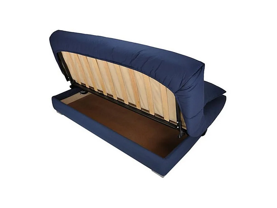 Banquette Clic Clac tissu matelas Bultex 14cm avec rangement Bary-Couleur Gris-130x190