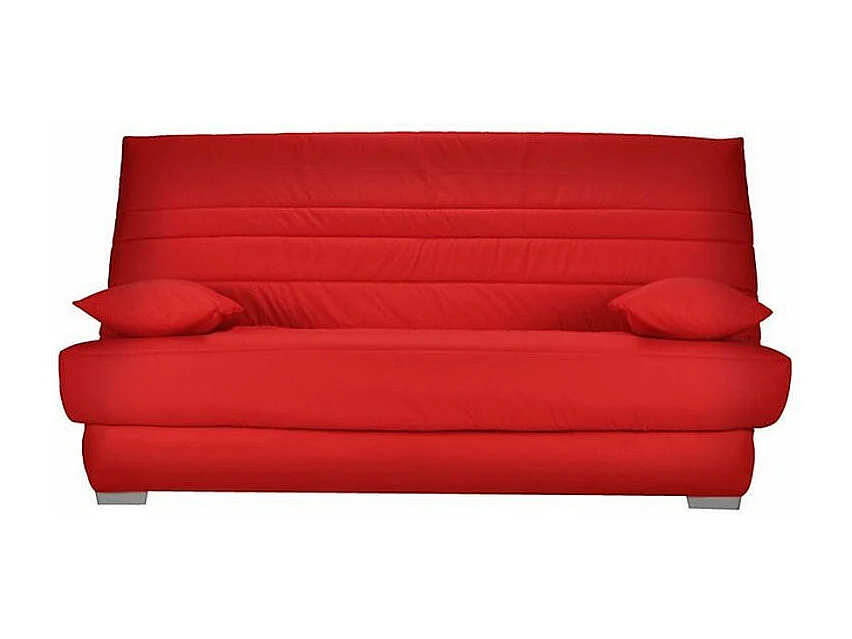 Clic-clac stoffen bank 130x190 cm Sofaconfort matras 14 cm met Sofia opberger-Kleur Lichtroze