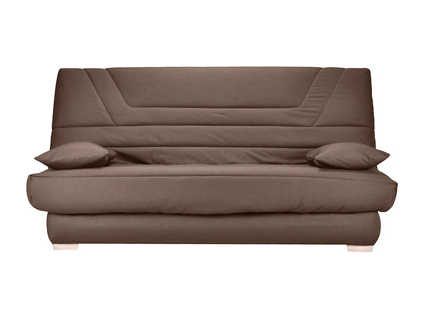 Banquette Clic Clac tissu matelas Bultex 14cm avec rangement Bary-Couleur Marron clair-140x190