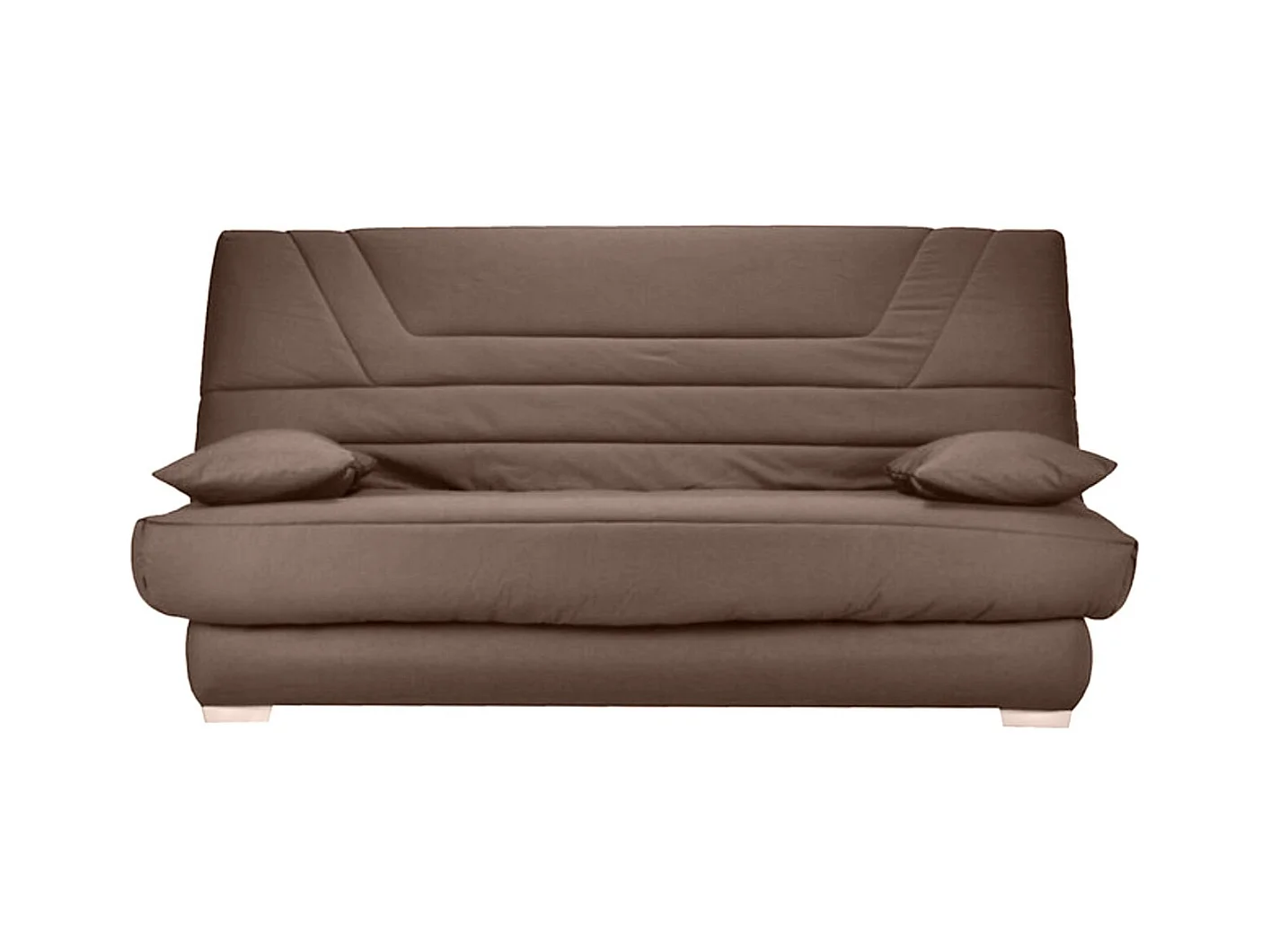 Banquette Clic Clac tissu matelas Bultex 14cm avec rangement Bary-Couleur Marron clair-140x190