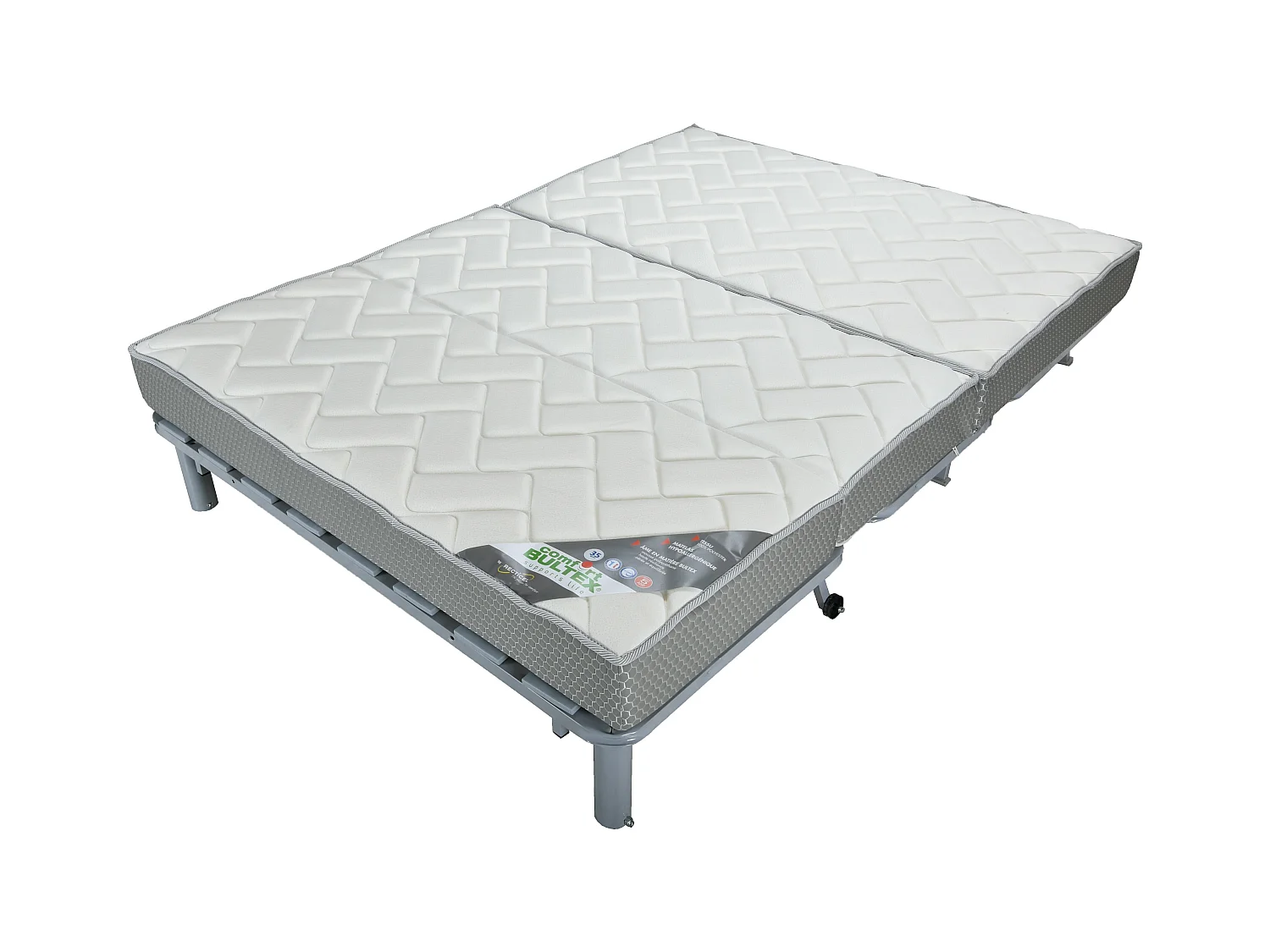 Banquette BZ tissu matelas Starconfort 15cm Pardo-Couleur Taupe-160x200