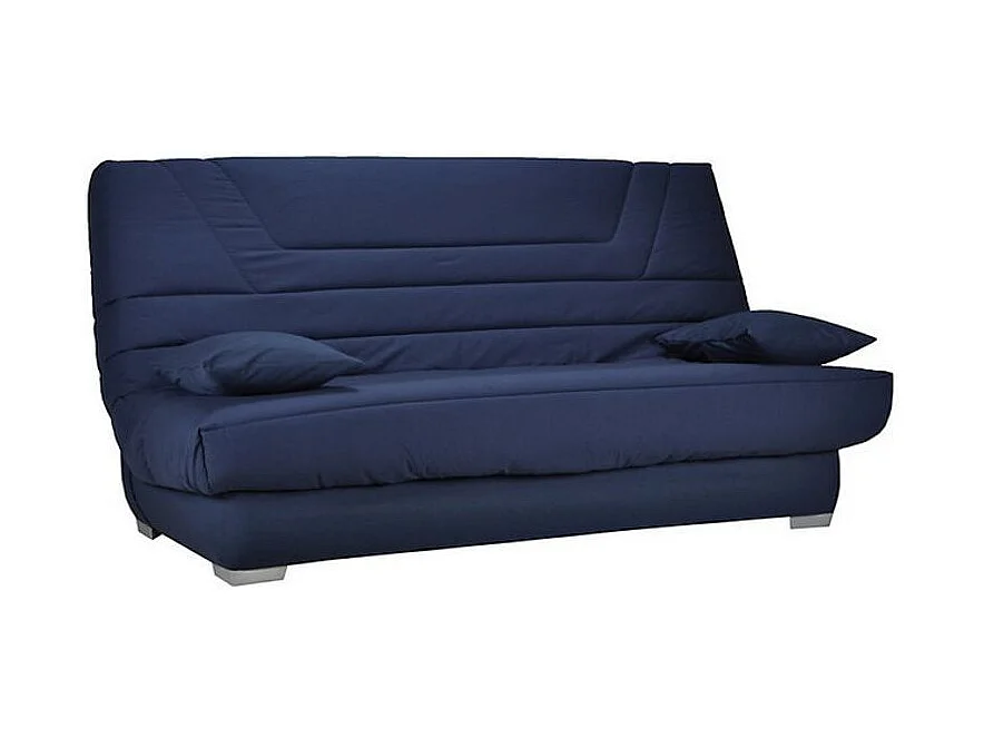 Banquette Clic Clac tissu matelas Bultex 14cm avec rangement Bary-Couleur Marron clair chiné-140x190