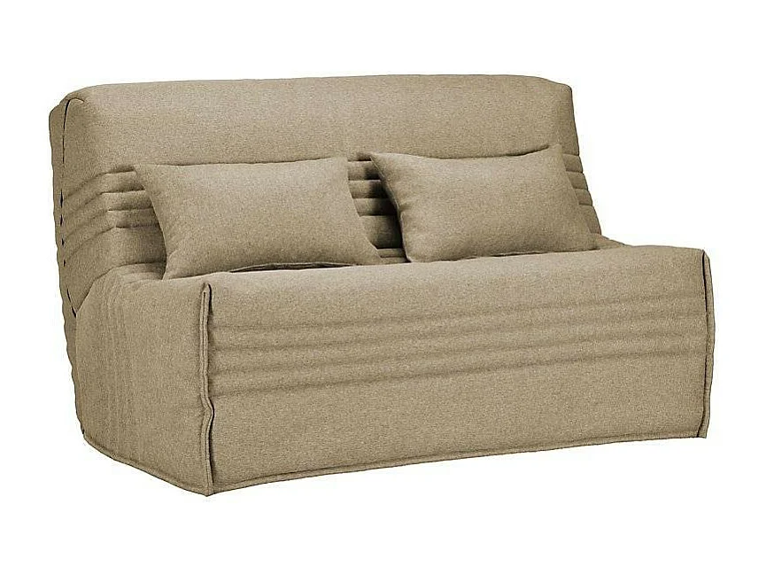 Banquette BZ tissu 140x200 matelas Bultex 15cm Celia-Couleur Beige clair