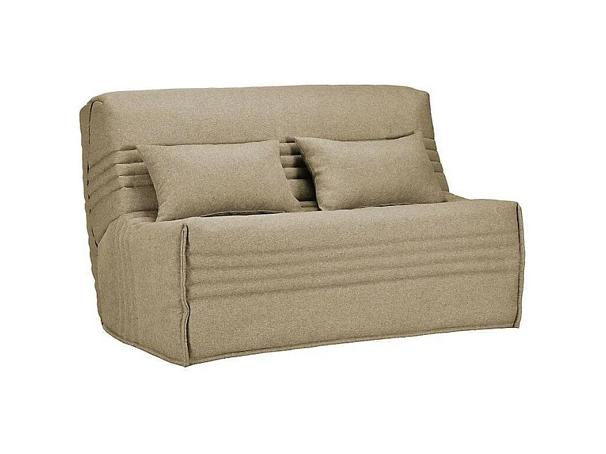 Banquette BZ tissu 140x200 matelas Bultex 15cm Celia-Couleur Beige clair