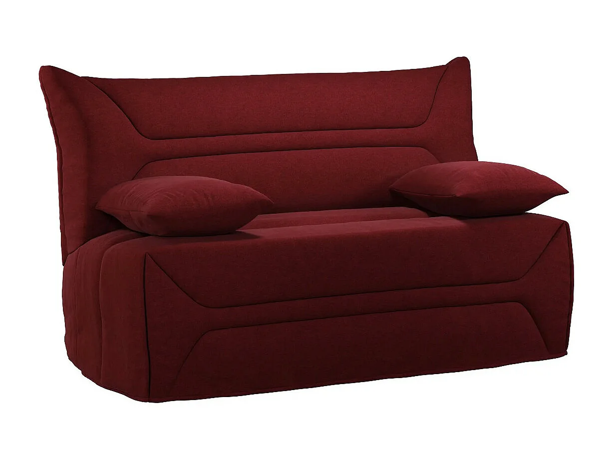 Canapé BZ Tissu matelas 12cm 140x190 Zilo-Couleur Bordeaux