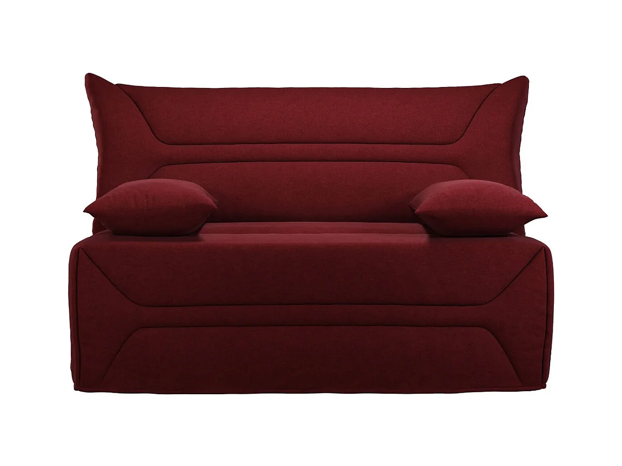 Canapé BZ Tissu matelas 12cm 140x190 Zilo-Couleur Bordeaux