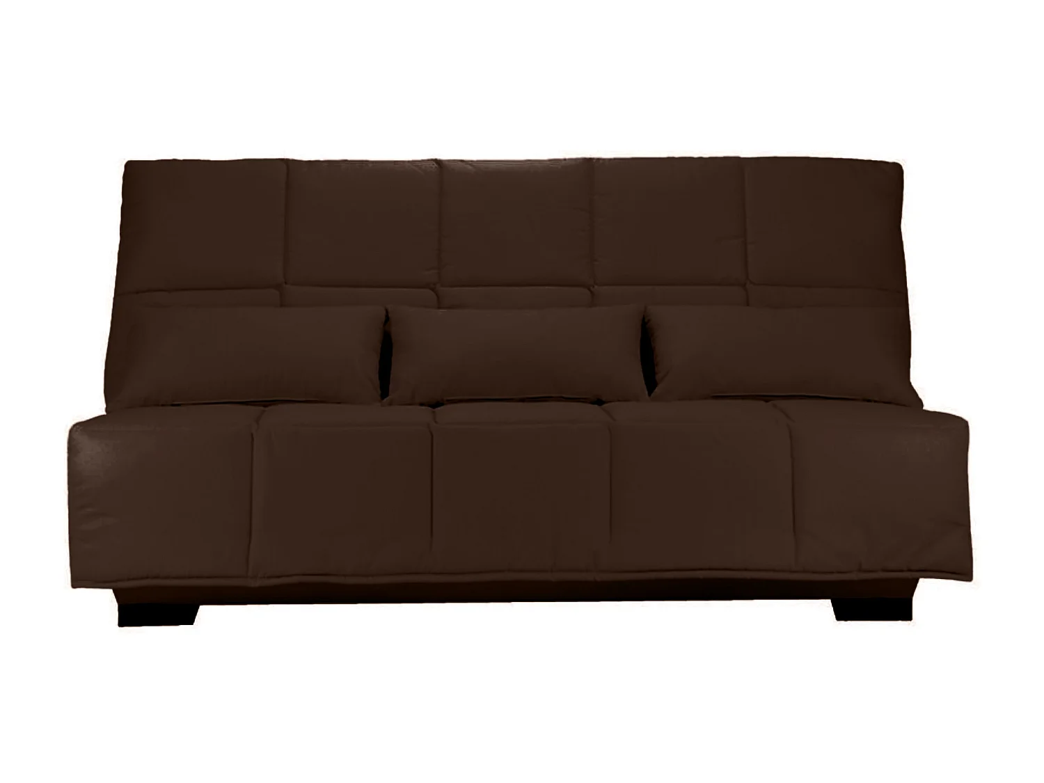 Canapé clic clac tissu avec rangement matelas Starconfort 15cm Lina 193cm-Couleur Marron