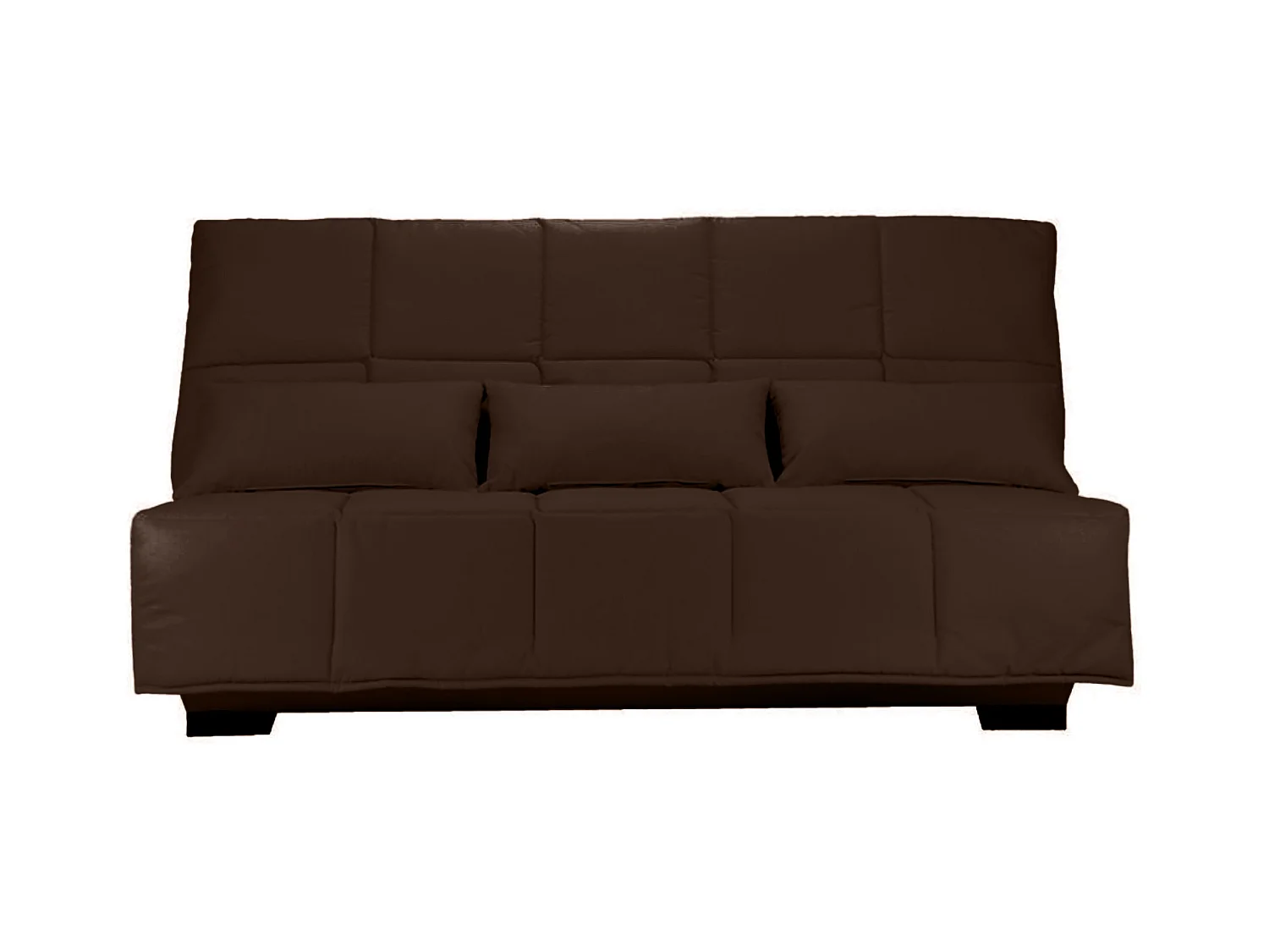 Canapé clic clac tissu avec rangement matelas Starconfort 15cm Lina 193cm-Couleur Marron