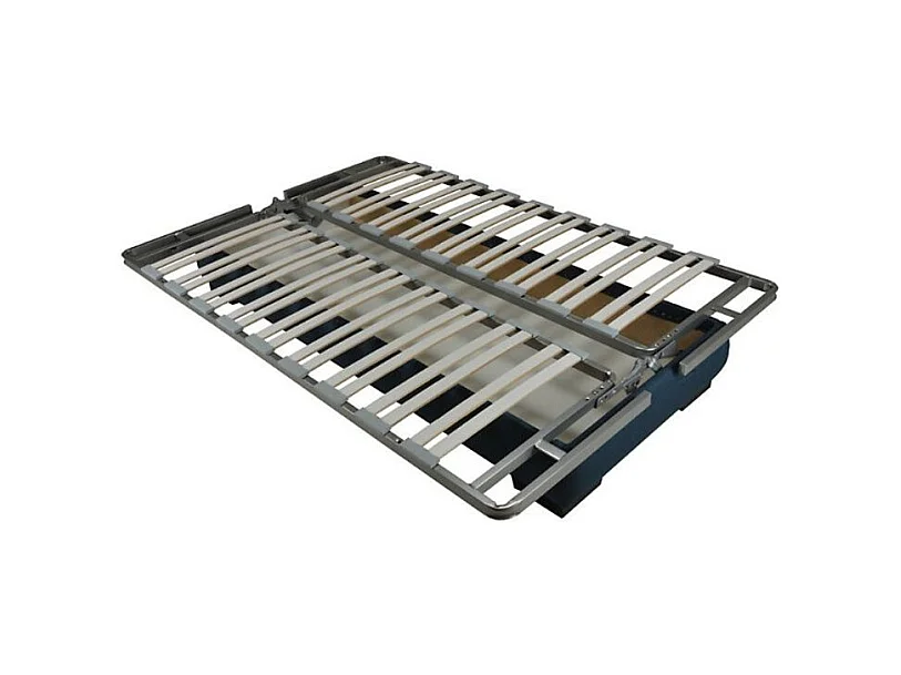 Canapé Clic Clac microfibre avec coffre matelas Bultex 15cm Bianca 140x200-Couleur Beige clair