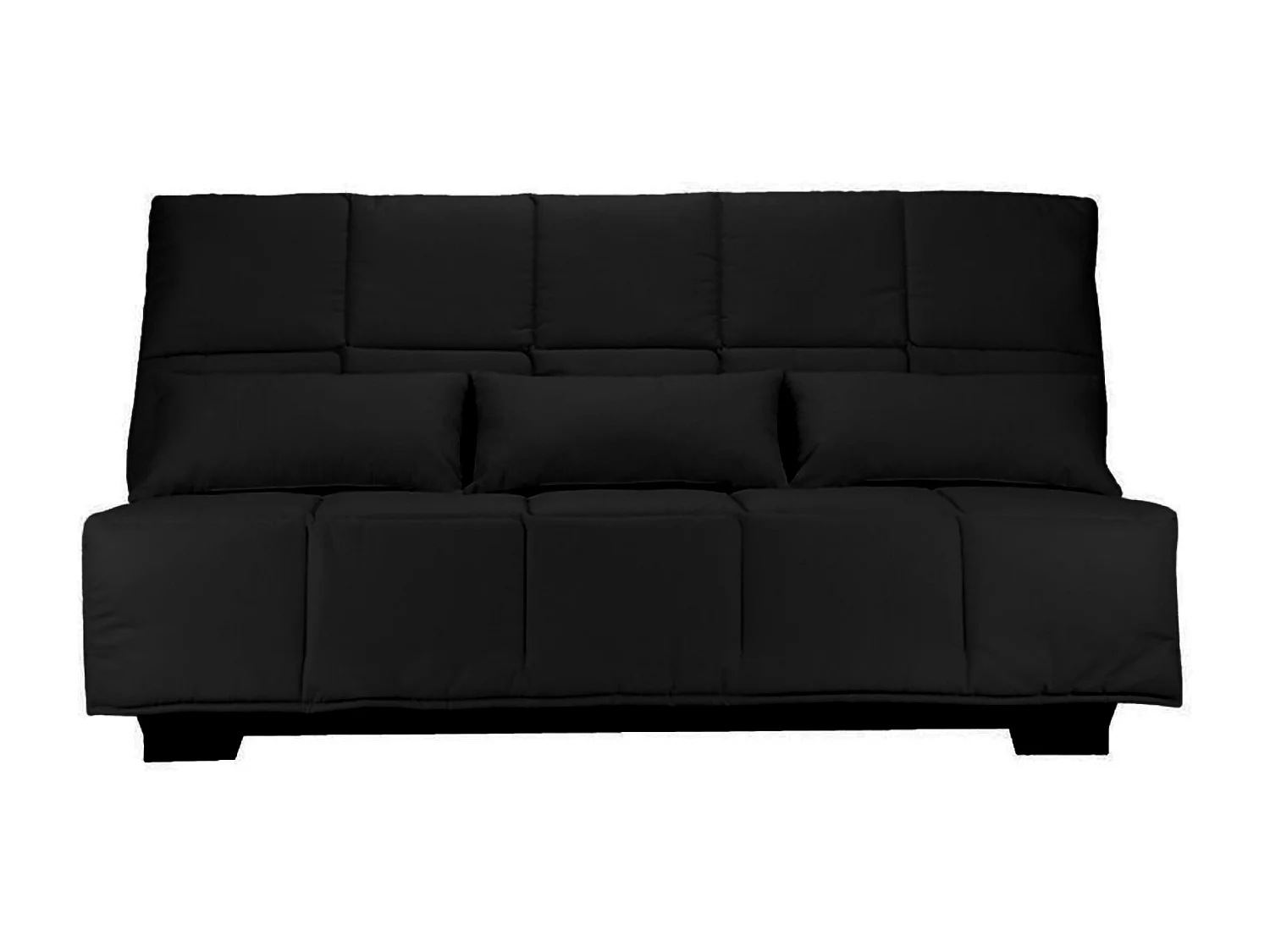 Canapé clic clac tissu avec rangement matelas Starconfort 15cm Lina 193cm-Couleur Noir