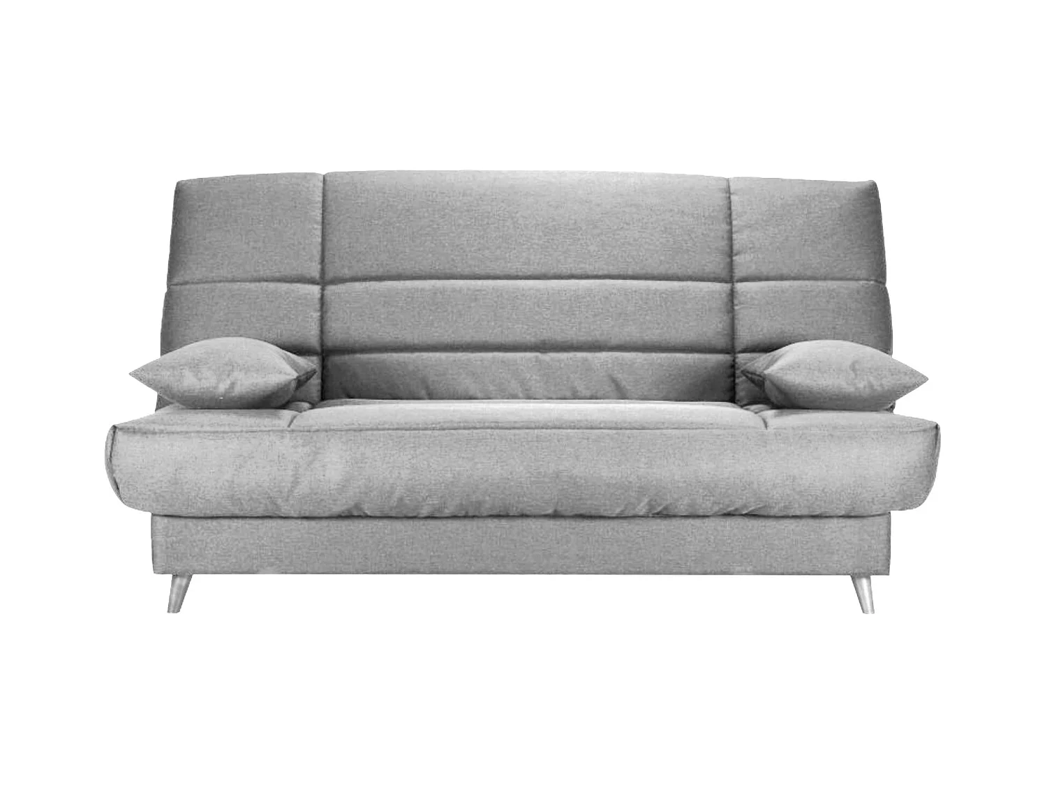 Banquette Clic-clac tissu 130x190 matelas Bultex 14cm avec rangement Boky-Couleur Gris Souris