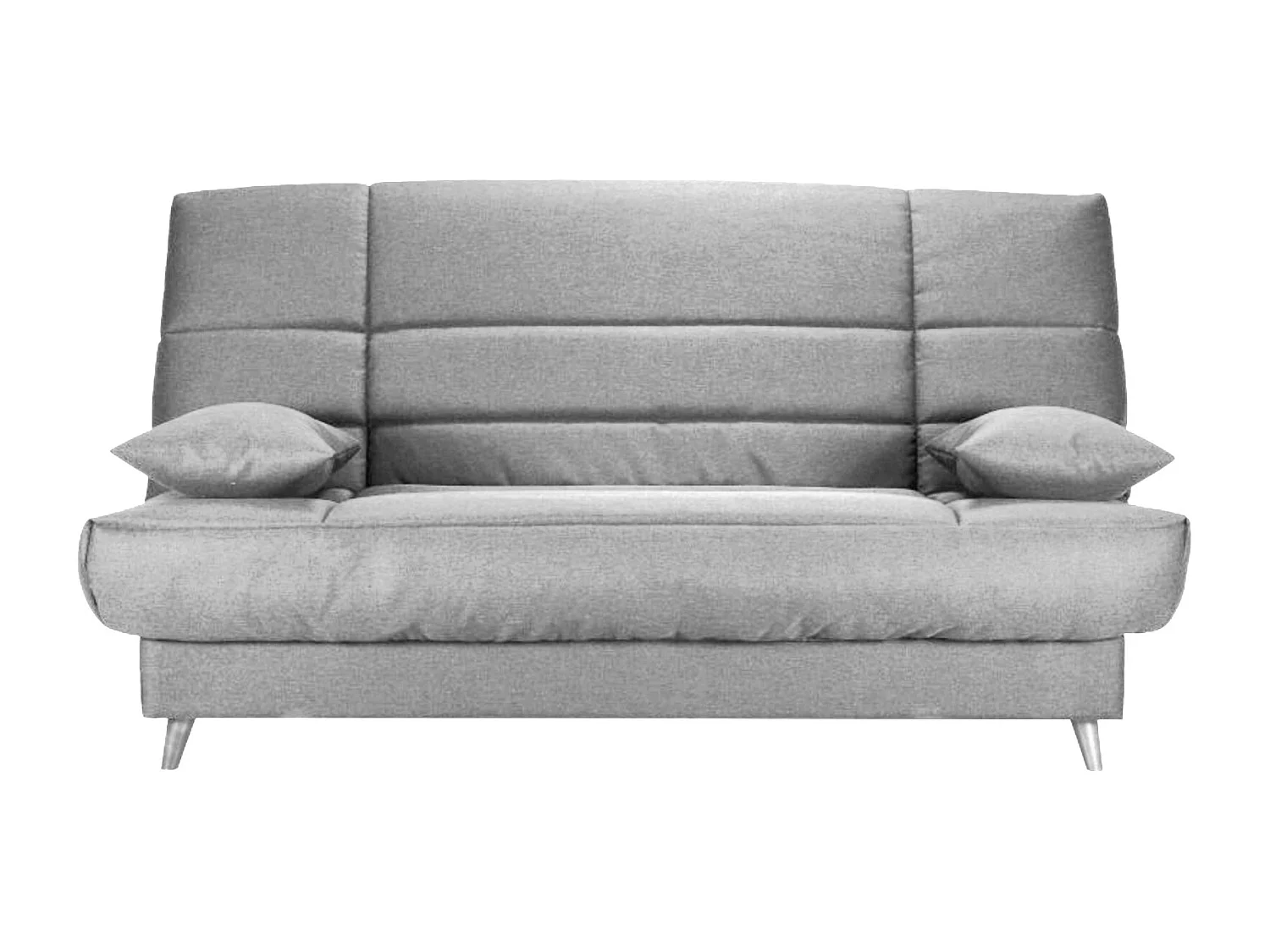 Banquette Clic-clac tissu 130x190 matelas Bultex 14cm avec rangement Boky-Couleur Gris Souris