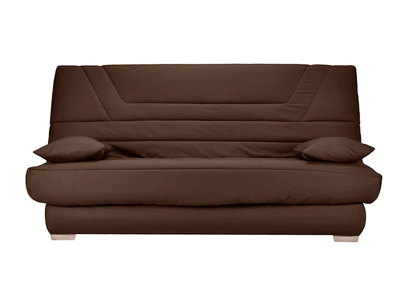Banquette Clic Clac tissu matelas Bultex 14cm avec rangement Bary-Couleur Marron-140x190