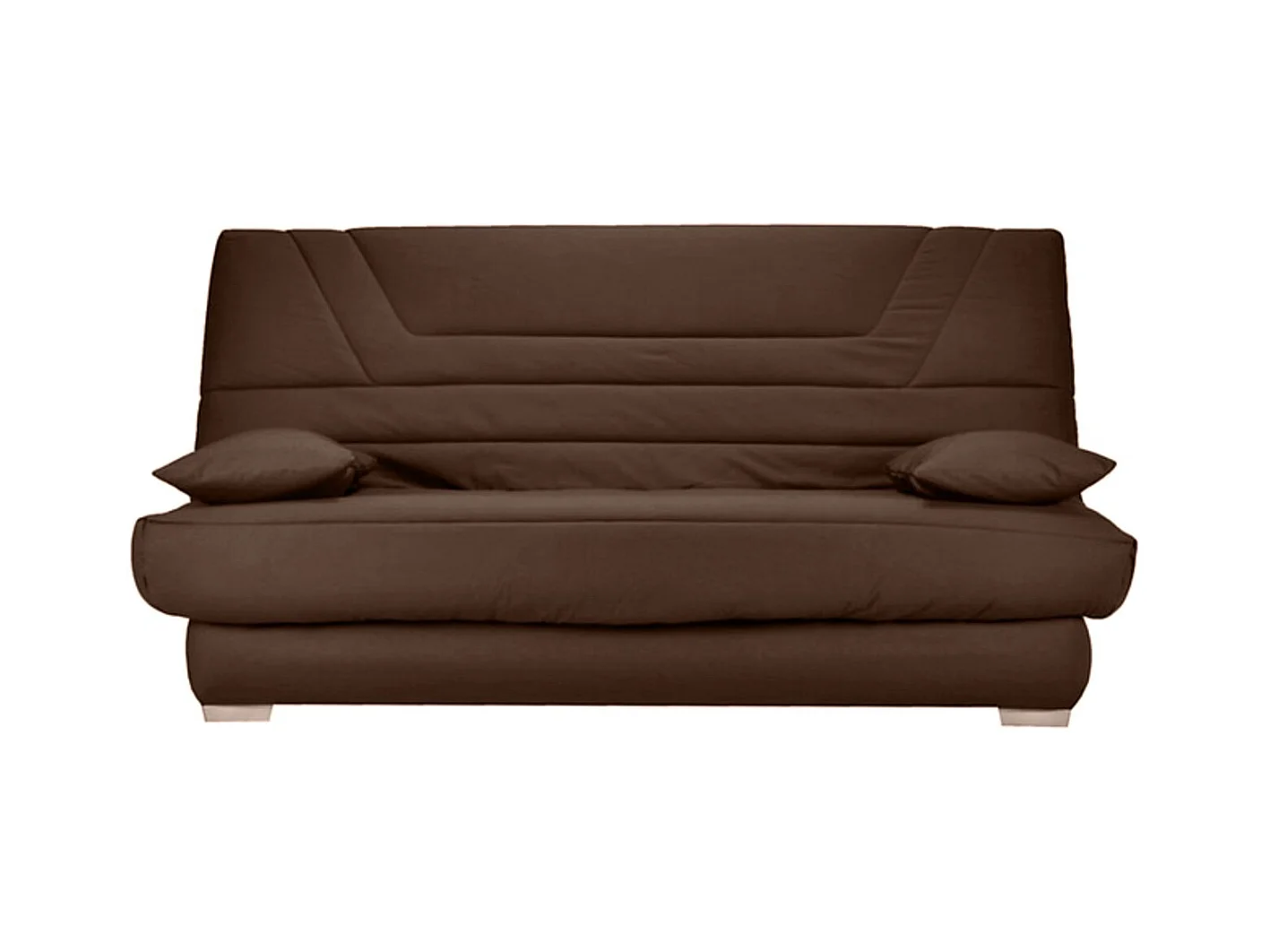 Banquette Clic Clac tissu matelas Bultex 14cm avec rangement Bary-Couleur Marron-140x190