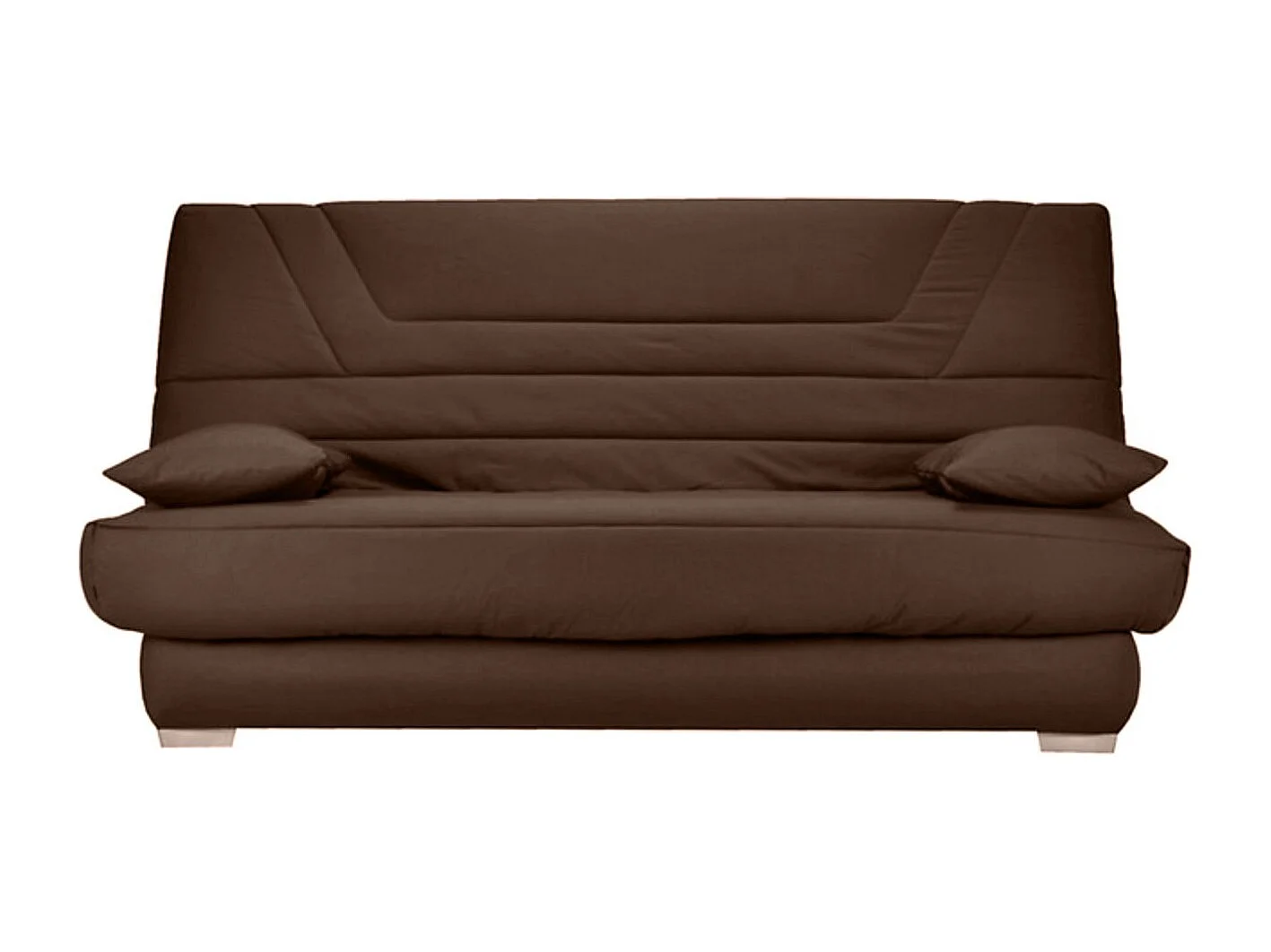 Banquette Clic Clac tissu matelas Bultex 14cm avec rangement Bary-Couleur Marron-140x190