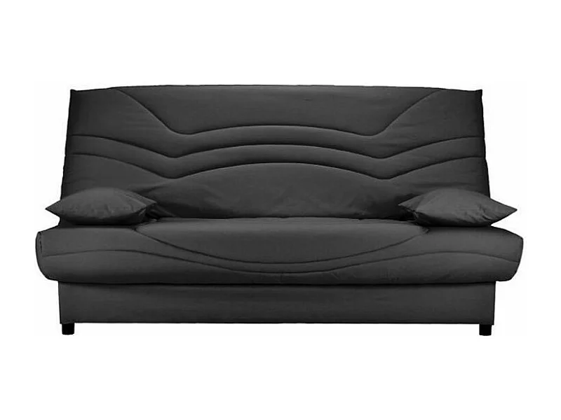 Banquette Clic Clac tissu matelas Starbed 13cm avec coffre de rangement Kistar 130x190-Couleur Noir