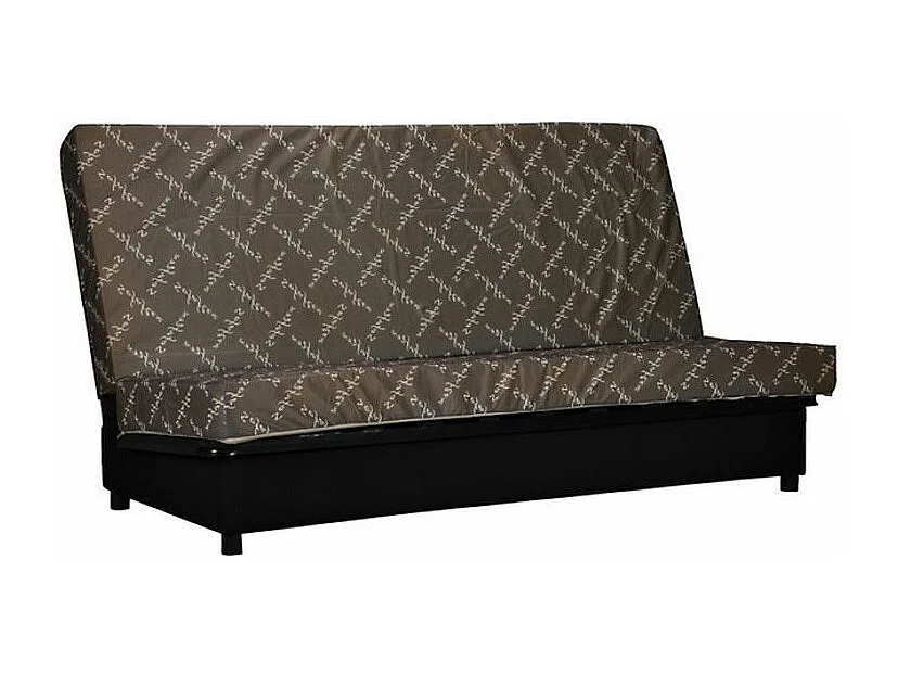 Banquette Clic Clac tissu matelas Starbed 13cm avec coffre de rangement Kistar 130x190-Couleur Noir
