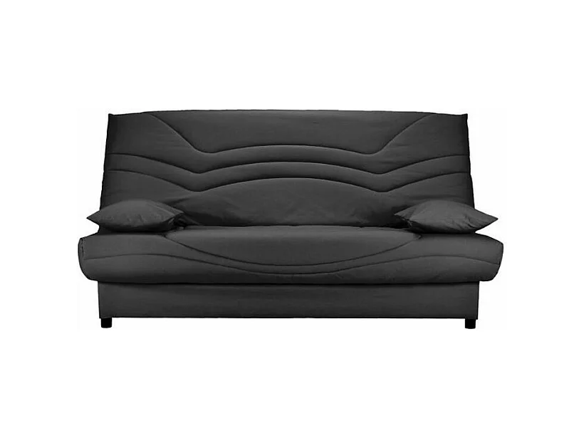 Banquette Clic Clac tissu matelas Starbed 13cm avec coffre de rangement Kistar 130x190-Couleur Noir