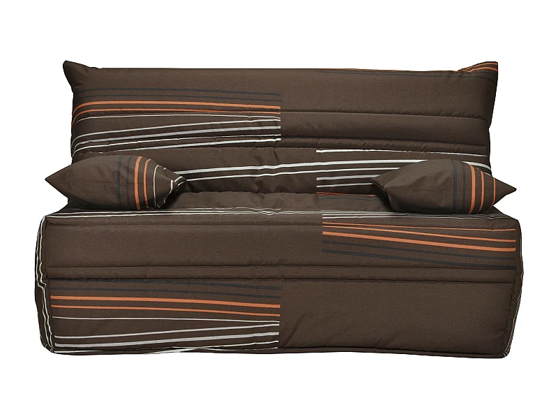 Banquette lit accordéon 2 places 140x190 design marron Optale