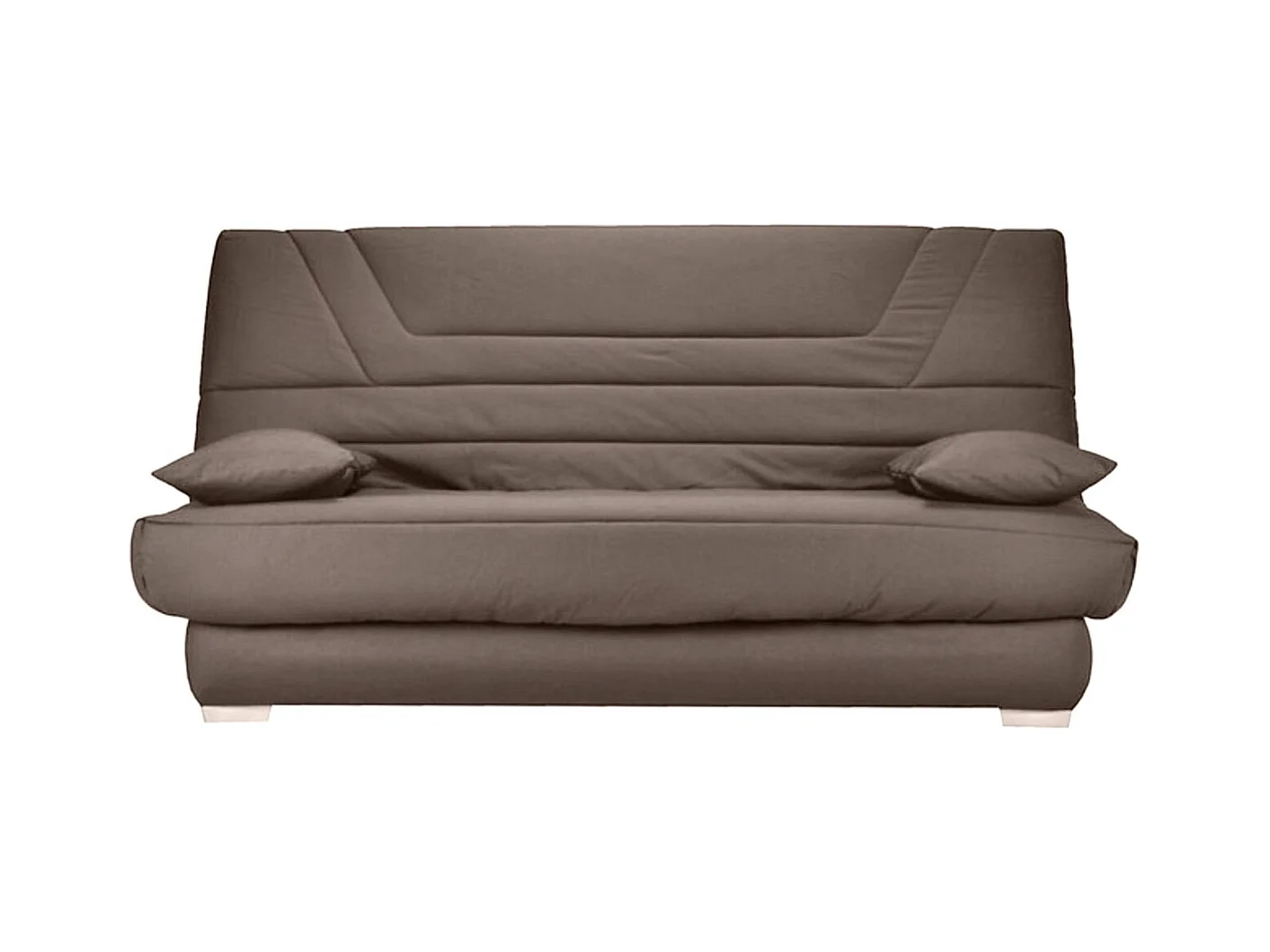Banquette Clic Clac tissu matelas Bultex 14cm avec rangement Bary-Couleur Taupe-140x190