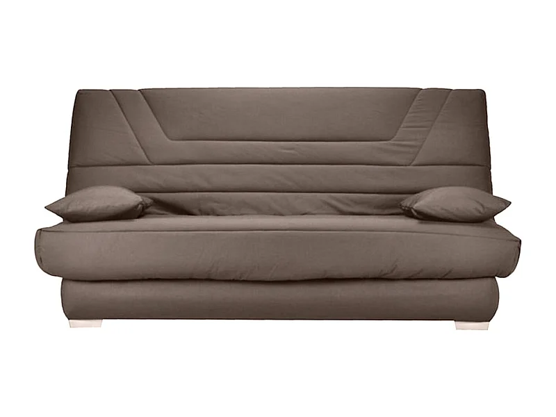 Banquette Clic Clac tissu matelas Bultex 14cm avec rangement Bary-Couleur Taupe-140x190