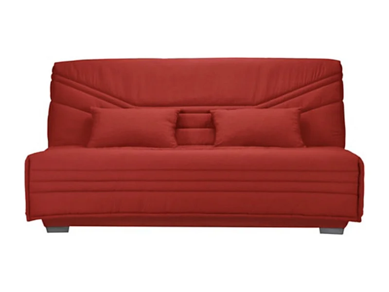 Canapé clic clac tissu avec rangement matelas Sofaconfort 17cm Parko 193cm-Couleur Rouge