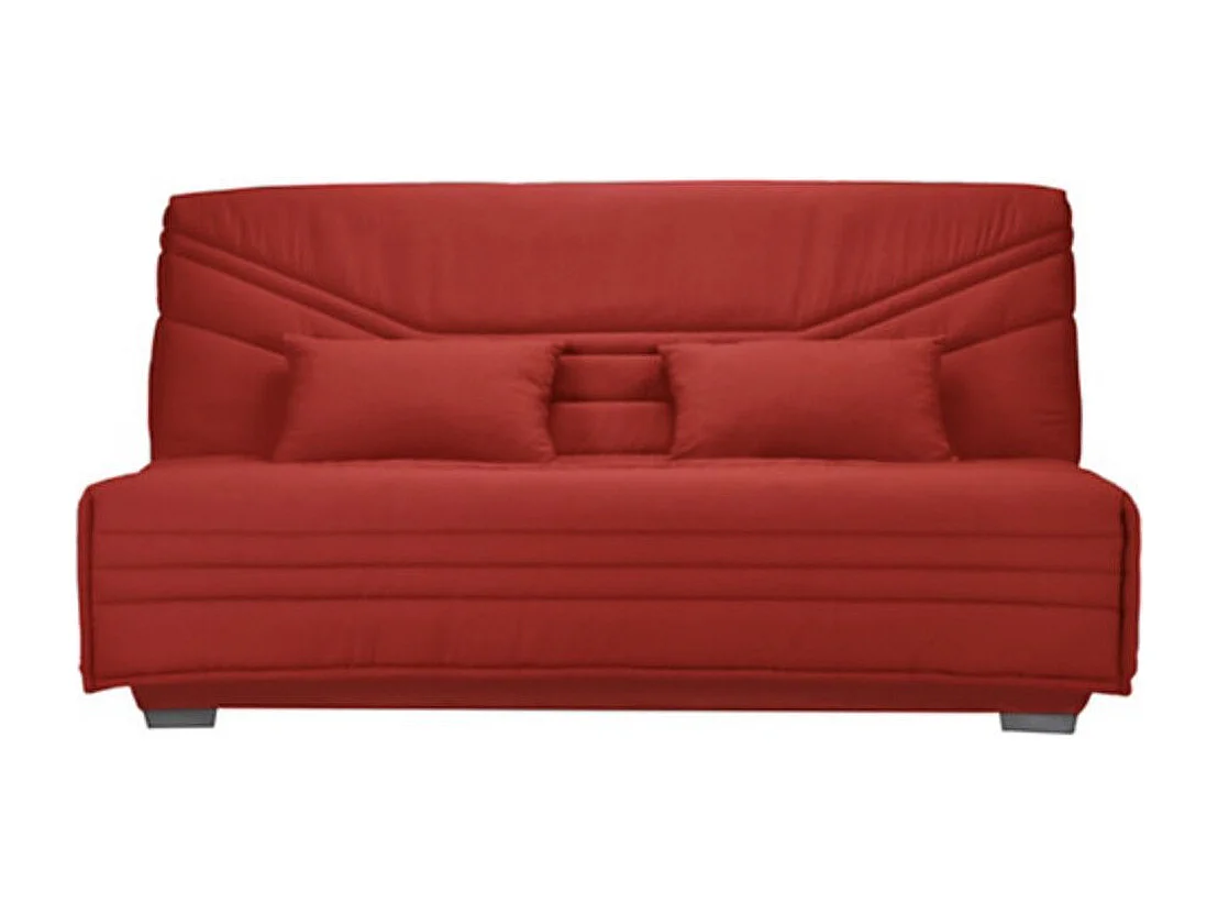Canapé clic clac tissu avec rangement matelas Sofaconfort 17cm Parko 193cm-Couleur Rouge