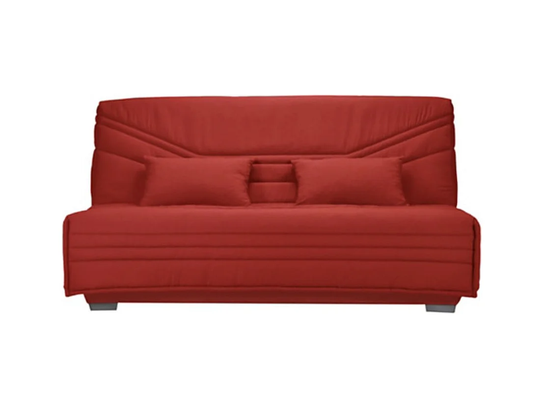 Canapé clic clac tissu avec rangement matelas Sofaconfort 17cm Parko 193cm-Couleur Rouge