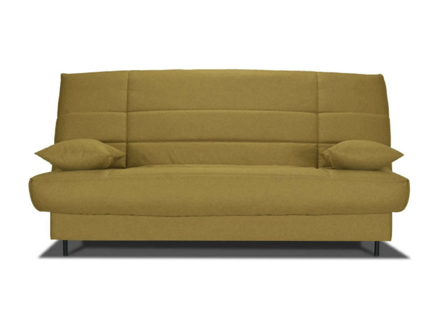 Banquette Clic-clac tissu 130x190 matelas Bultex 14cm avec rangement Zéa-Couleur Marron clair