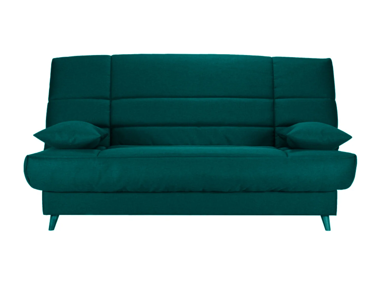Banquette Clic-clac tissu 130x190 matelas Bultex 14cm avec rangement Boky-Couleur Vert emeraude