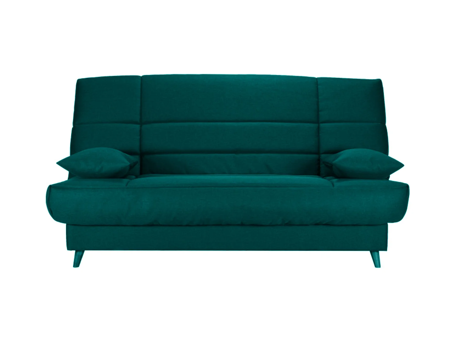 Banquette Clic-clac tissu 130x190 matelas Bultex 14cm avec rangement Boky-Couleur Vert emeraude