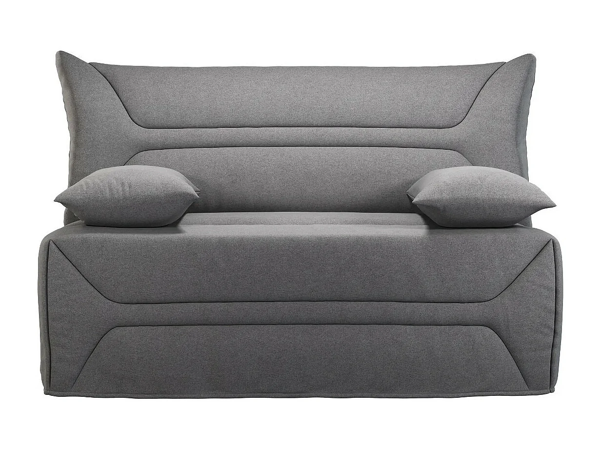 Canapé BZ Tissu matelas 12cm 140x190 Zilo-Couleur Gris clair-Coffre de rangement Avec rangement