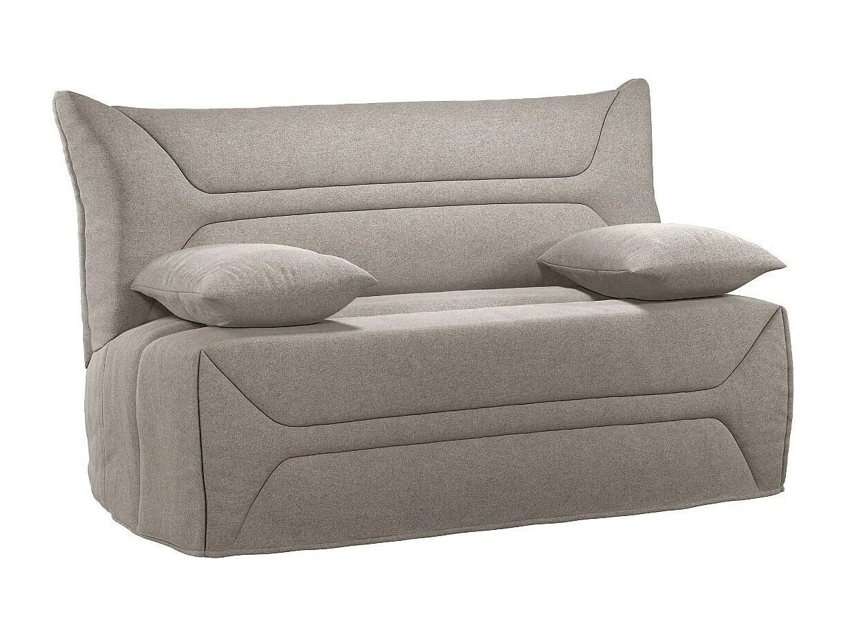 Canapé BZ Tissu matelas 12cm 140x190 Zilo-Couleur Gris clair-Coffre de rangement Avec rangement
