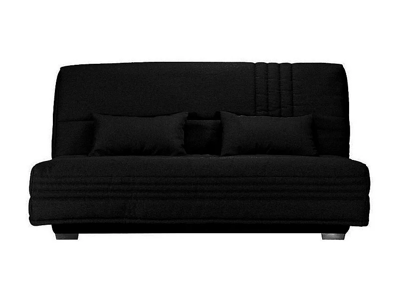 Canapé clic clac tissu avec rangement matelas Sofaconfort 17cm Parko 193cm-Couleur Noir