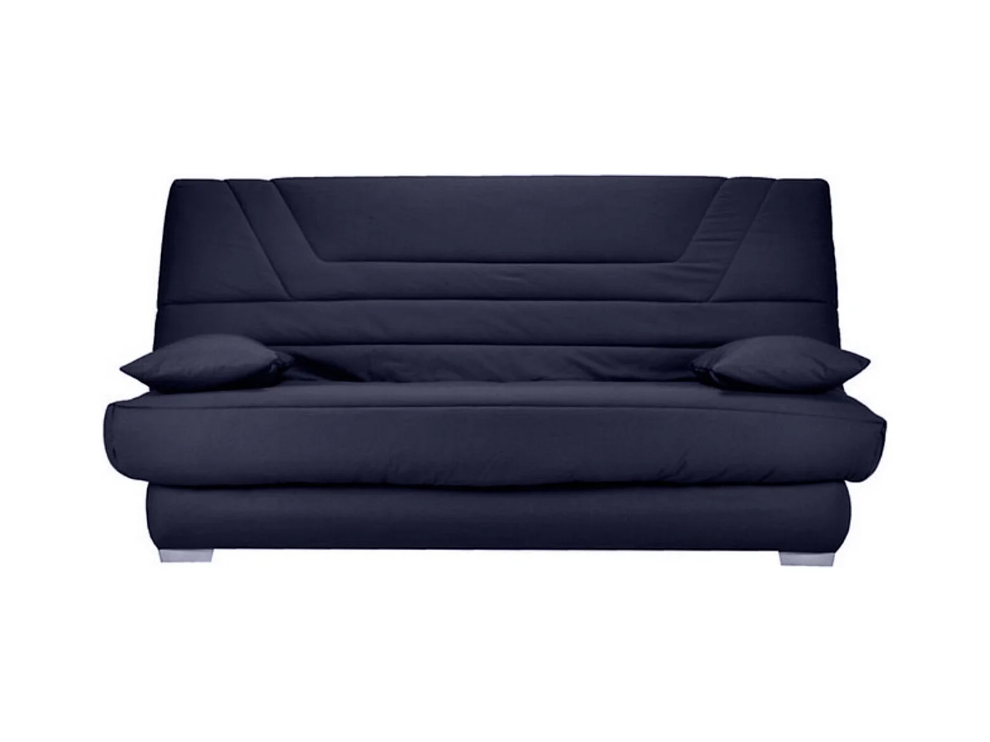 Banquette Clic Clac tissu matelas Bultex 14cm avec rangement Bary-Couleur Bleu foncé-130x190