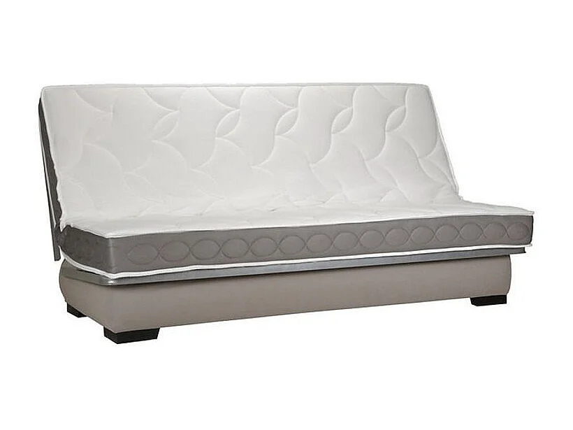 Canapé clic clac microfibre avec rangement matelas Starlux 17cm Minel 207cm-Couleur Marron clair