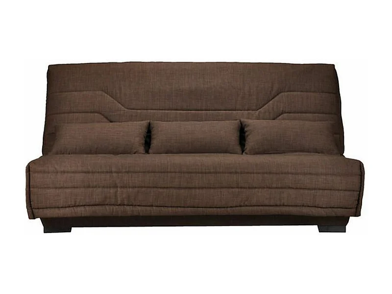 Canapé Clic Clac microfibre avec coffre matelas Bultex 15cm Bianca 140x200-Couleur Gris clair