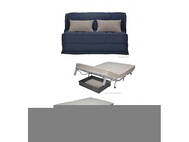 Banquette BZ microfibre 140x200 avec rangement Matelas Bultex 15cm Barnes-Couleur Taupe
