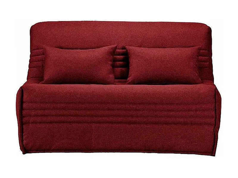 Banquette BZ tissu 140x200 matelas Bultex 15cm Celia-Couleur Bordeaux