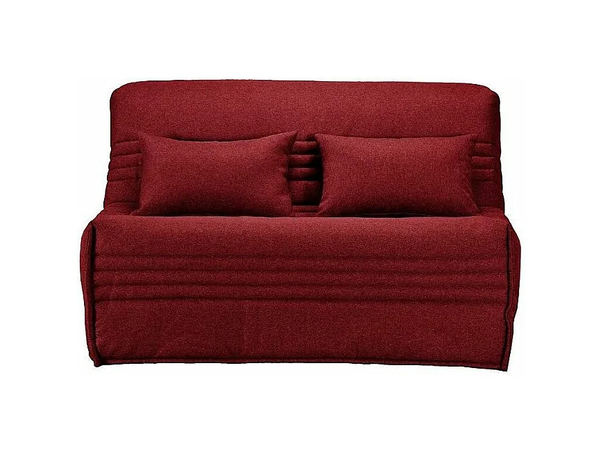 Banquette BZ tissu 140x200 matelas Bultex 15cm Celia-Couleur Bordeaux