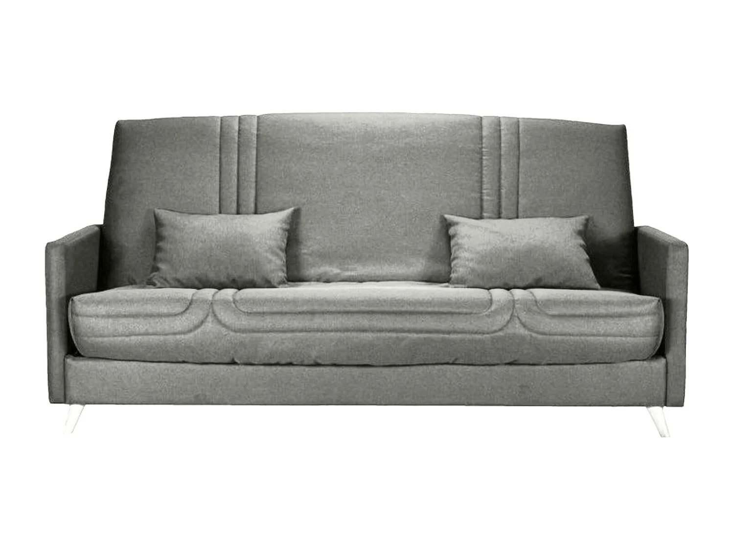 Banquette Clic-clac tissu 130x190 matelas Starbed 13cm avec rangement Soly-Couleur Gris