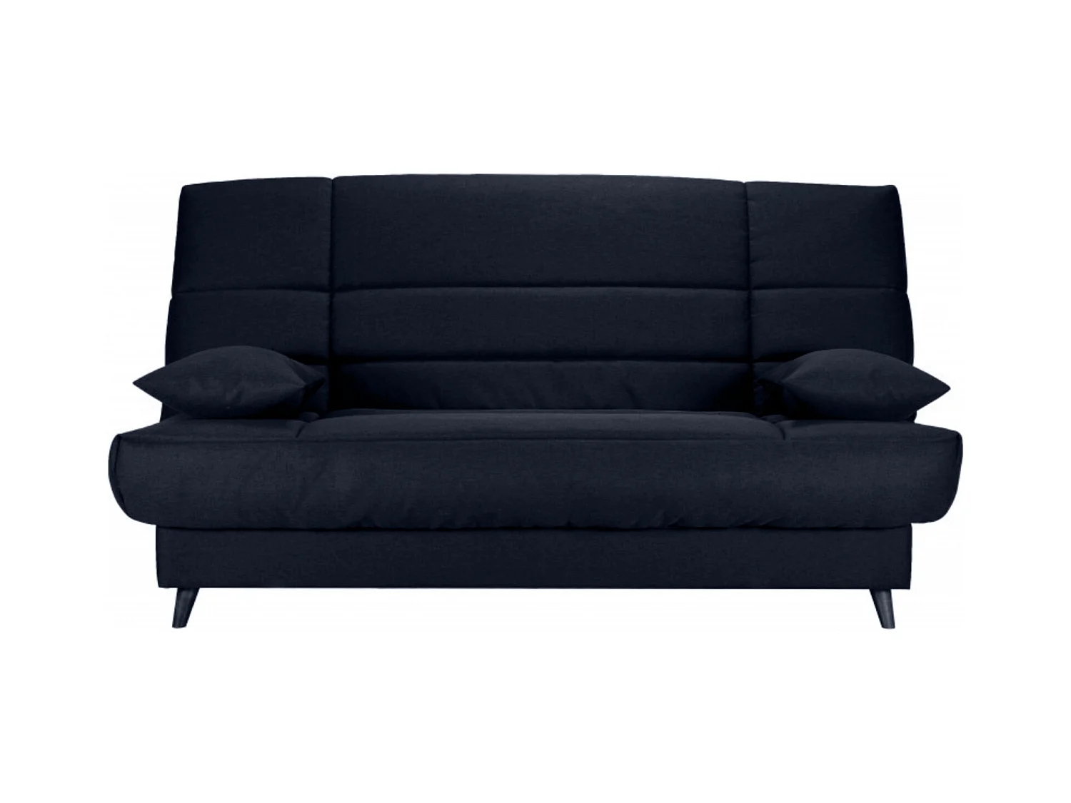 Banquette Clic-clac tissu 130x190 matelas Bultex 14cm avec rangement Boky-Couleur Bleu marine