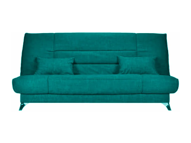 Banquette Clic-clac tissu 130x190 matelas Starflex 13cm avec rangement Malax-Couleur Vert emeraude